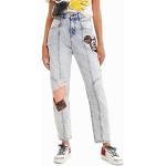 Reduzierte Blaue Bestickte Casual Desigual Denim Jeans mit Stickerei aus Denim für Damen Größe S 