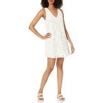 Reduzierte Weiße Desigual Mini V-Ausschnitt Tunika-Kleider aus Spitze für Damen Größe M 