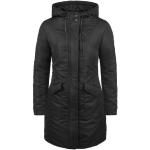 Schwarze Unifarbene Desires Maxi Winterjacken mit Reißverschluss aus Polyester mit Kapuze für Damen Größe XL 