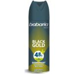 Aluminiumfreie babaria Black Gold Bodyspray 150 ml mit feuchtigkeitsspendenden Streifen mit Aloe Vera für Herren 
