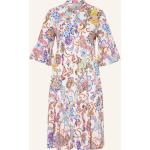 Pinke Kurzärmelige Desoto Stehkragen Freizeitkleider mit Volants aus Jersey für Damen Größe M 
