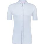 Hellblaue Unifarbene Halblangärmelige Desoto Bügelfreie Hemden aus Jersey für Herren Größe L 