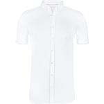 Weiße Halblangärmelige Desoto Bügelfreie Hemden aus Jersey für Herren Größe L 