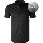 Schwarze Kurzärmelige Desoto Button Down Kragen Herrenkurzarmhemden aus Jersey Größe 3 XL für den für den Sommer 