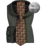 Grüne Karo Business Desoto Hemden mit Krawatte aus Baumwolle enganliegend für Herren 