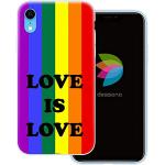 dessana LGBTQ+ Rainbow transparente Schutzhülle Handy Case Cover Tasche für Apple iPhone XR Love is Love Flagge