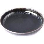 Schwarze Asiatische Runde Dessertteller 22 cm matt aus Keramik spülmaschinenfest 