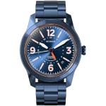 Blaue Japanische Detomaso Automatik Stahlarmbanduhren mit Analog-Zifferblatt mit Saphir mit GMT-Funktion mit Saphirglas-Uhrenglas für Herren 