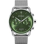 DeTomaso SORPASSO Chronograph Limited Edition Silver Green Herren-Armbanduhr Analog Quarz Mesh Milanese Siber