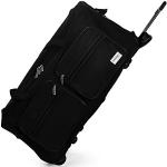 Schwarze Deuba Reisetaschen mit Rollen 85l mit Flugzeug-Motiv mit Klettverschluss klappbar 