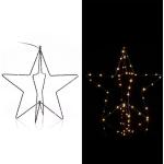 Deuba Weihnachtsfigur, LED Sternschnuppe Fensterdeko Batterie Timer Außen, schwarz, LED Stern