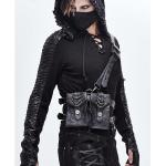 Schwarze Gothic Devil Fashion Taillengürtel aus Kunstleder für Herren Einheitsgröße 