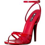 Rote Pleaser Domina High Heels & Stiletto-Pumps mit Riemchen aus Leder für Damen Größe 37 