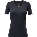 Devold Breeze Merino 150 T-Shirt V-Neck Schwarz, Damen Merino Kurzarm-Shirts & Tops, Größe M - Farbe Black Merino