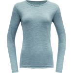 Reduzierte Melierte Langärmelige Langarm-Unterhemden aus Wolle für Damen Größe XL 