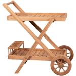 Reduzierte Braune DeVries Servierwagen Holz aus Teakholz mit Rollen Breite 0-50cm, Höhe 50-100cm, Tiefe 50-100cm 