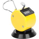 DEWIN Handzähler, Handzähler 4-stelliges ABS-Kunststoffgehäuse Mechanisches Handzählwerkzeug mit Hakenbasis(Gelb)