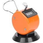 DEWIN Handzähler, Handzähler 4-stelliges ABS-Kunststoffgehäuse Mechanisches Handzählwerkzeug mit Hakenbasis(Orange)