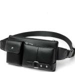 DFV mobile - Tasche Gürteltasche Leder Taille Umhängetasche für Ebook, Tablet für Zebra TC55 (2020) - Schwarz