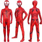 DHL Kinder Erwachsene Rot Venom Cosplay Kostüm Karneval Marvel Overall Geschenke