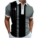 Schwarze Oversize Kentkragen Hemden mit Kent-Kragen mit Reißverschluss aus Baumwolle für Herren Größe 3 XL für den für den Sommer 