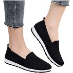 Schwarze Slip-on Sneaker mit Schnürsenkel in Komfortweite aus Leder leicht für Damen Größe 40 für den für den Sommer 