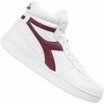 Weiße Diadora Playground High Top Sneaker & Sneaker Boots mit Schnürsenkel aus Leder für Herren Größe 40 