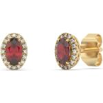 Rubinrote Diamant Ohrringe aus Gelbgold mit Rubin 