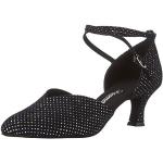 Beige Diamant Dance Shoes Tanzschuhe in Normalweite aus Textil atmungsaktiv für Damen Größe 39 mit Absatzhöhe 5cm bis 7cm 