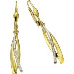 Goldene Diamant Ohrringe aus Gold 9 Karat mit Diamant für Damen 