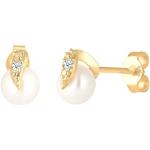 Weiße Elegante Diamore Diamant Ohrringe aus Gold mit Diamant handgemacht für Damen 