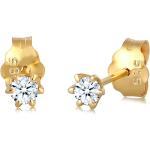 Diamore Paar Ohrstecker »Elegant Klassisch Diamant (0.12 ct) 585 Gelbgold«, goldfarben