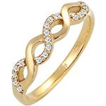 Weiße Elegante Diamore Goldringe aus Gold mit Diamant handgemacht für Damen Größe 54 zur Hochzeit 