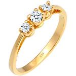 Goldene Elegante Diamore Goldringe aus Gold mit Diamant handgemacht Größe 54 