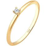 Goldene Elegante Diamore Goldringe aus Gold mit Diamant handgemacht Größe 58 zur Hochzeit 