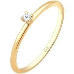 Goldene Elegante Diamore Goldringe aus Gold mit Diamant handgemacht Größe 56 zur Hochzeit 