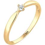 Goldene Elegante Diamore Goldringe aus Gold mit Diamant handgemacht Größe 56 zur Hochzeit 