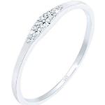 Silberne Elegante Diamore Diamantringe mit Diamant handgemacht Größe 58 zur Hochzeit 