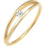 Diamore Verlobungsring »Verlobung Wellen Diamant (0.06 ct) 585 Gelbgold«, goldfarben