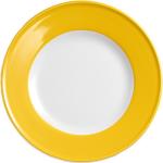 Sonnengelbe Dibbern Solid Color Frühstücksteller 21 cm aus Porzellan mikrowellengeeignet 