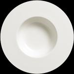 Weiße Minimalistische Dibbern Runde Suppenteller 26 cm aus Porzellan mikrowellengeeignet 
