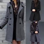 Anthrazitfarbene Maxi Kapuzenmäntel aus Wolle mit Kapuze für Damen Größe 5 XL für den für den Winter 