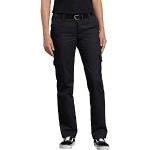 Schwarze Dickies Straight Leg Jeans mit Klettverschluss aus Denim für Damen Größe L 