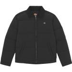Schwarze Streetwear Dickies Eisenhower Daunenjacken mit Kapuze mit Reißverschluss für Herren Größe L für den für den Herbst 