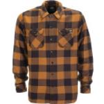Braune Langärmelige Dickies Sacramento Shirts mit Tasche aus Flanell für Herren Größe XL 