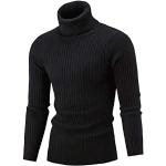 Schwarze Business Langärmelige Rollkragen Kaschmir-Pullover aus Wolle mit Kapuze für Herren Größe 3 XL für den für den Winter 