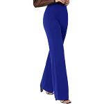 Royalblaue Unifarbene Elegante Palazzo-Hosen mit Reißverschluss für Damen Größe L Tall für den für den Sommer 
