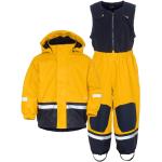 Gelbe Wasserdichte Didriksons Boardman Gefütterte Kinderregenanzüge mit Reißverschluss aus Fleece für den für den Winter 