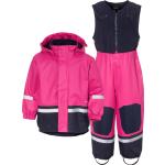 Pinke Wasserdichte Didriksons Boardman Gefütterte Kinderregenanzüge mit Reißverschluss aus Fleece für den für den Winter 