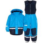 Blaue Wasserdichte Didriksons Boardman Gefütterte Kinderregenanzüge mit Reißverschluss aus Fleece für den für den Winter 